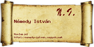 Némedy István névjegykártya